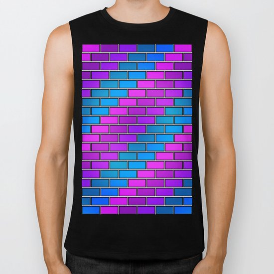 BRICK WALL #2 (Purples, Violets & Turquoises) Biker Tank