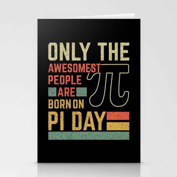 Retro Vintage Awesome People Born Birth On Pi Day Stationery Cards