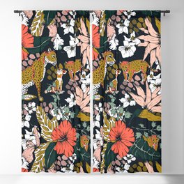 Animal print dark jungle Blackout Curtain | Leaf, Tropical, Nature, Nice, Botany, Floral, Darkfloral, Wildflower, Pretty, Botanical 