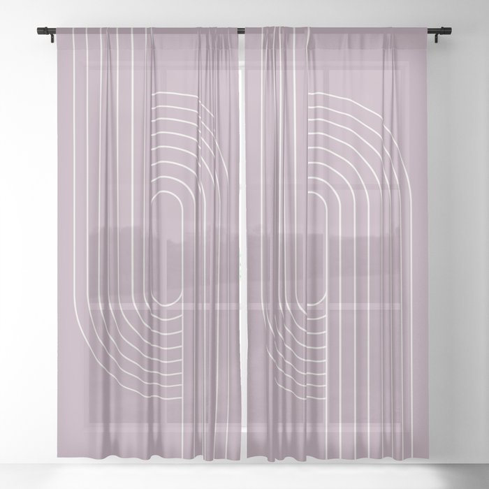 Oval Lines Abstract XIV Sheer Curtain
