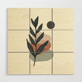 Pastel Stone and Leaf Wood Wall Art