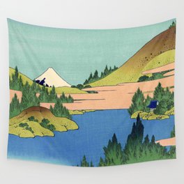 Hokusai -36 views of the Fuji 34 The lake of Hakone in the Segami province Wall Tapestry