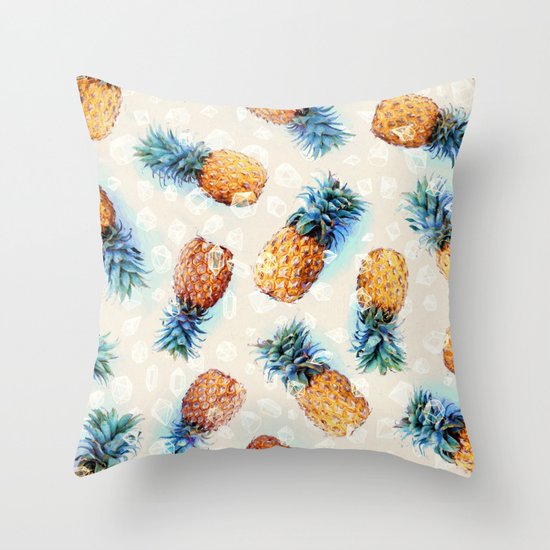Pineapples + Crystals Throw Pillow