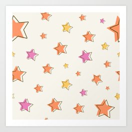 Pattern stars Art Print