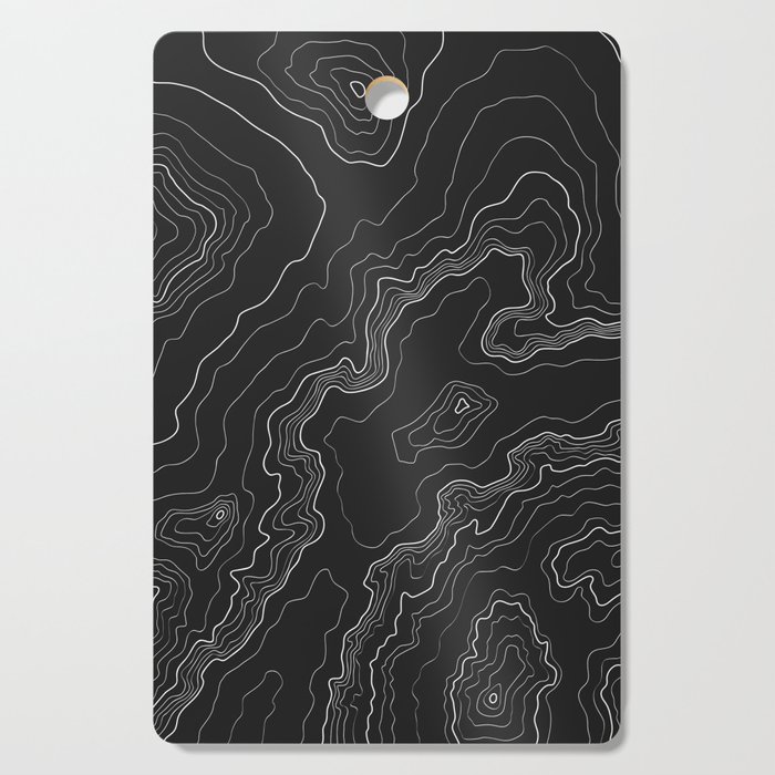 Black & White Topography map Cutting Board