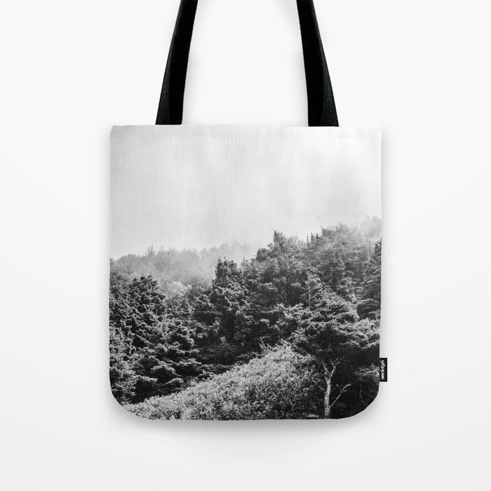 Forest in the Fog | Black and White | Travel Photography Tote Bag