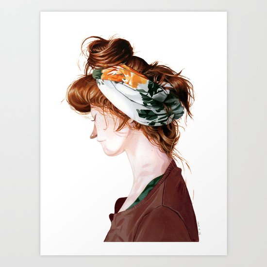 Red Head Art Print