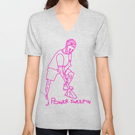Pink Power Sweeping V Neck T Shirt