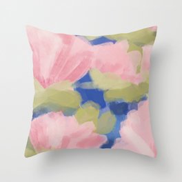 Watercolor Giant Floral Throw Pillow