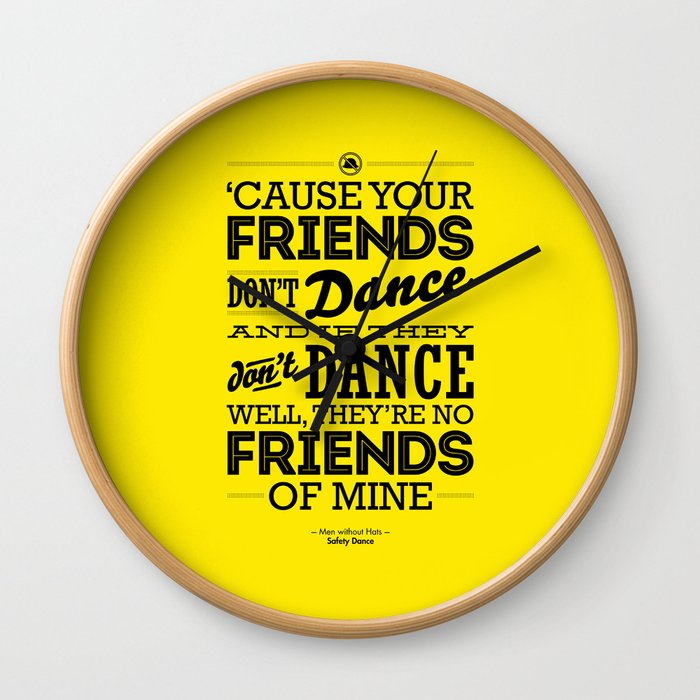 One Hit Wonder- Safety Dance in Yellow Wall Clock