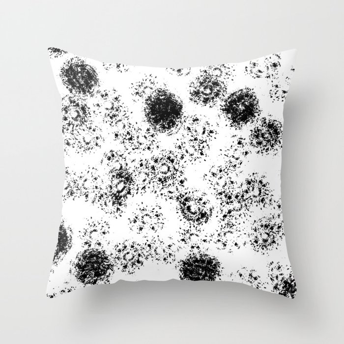 Black and white dust Throw Pillow