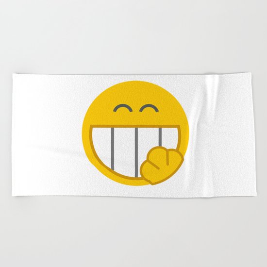 yellow smile Beach Towel