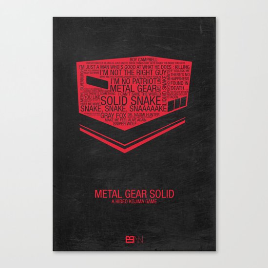 Metal Gear Solid Typography Canvas Print