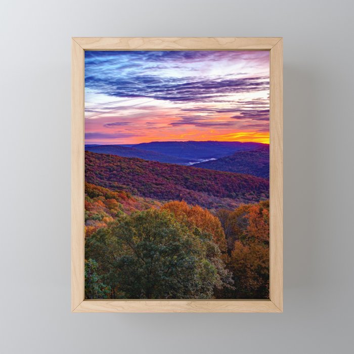 Sunrise Over The Boston Mountains And Artist Point Framed Mini Art Print