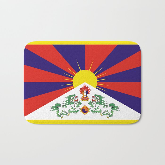 Tibet Flag Tibetan Free Tibet Himalaya Buddhism Bath Mat