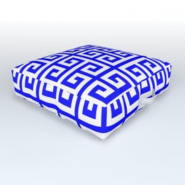 Greek Key (Blue & White Pattern) Outdoor Floor Cushion