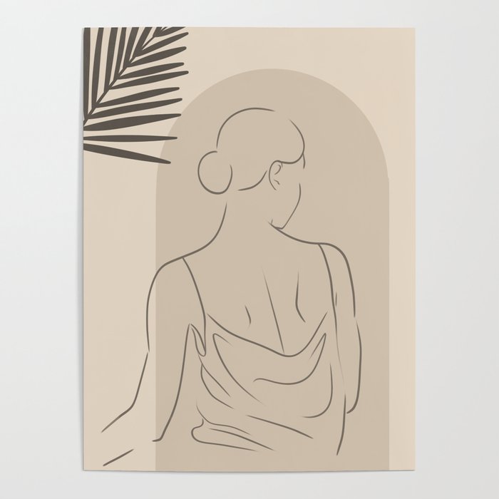 Woman minimal neutral lineart  Poster