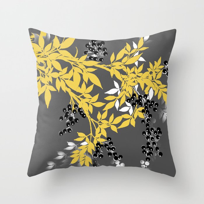 yellow and gray pillows