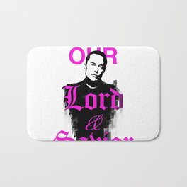 Elon Musk our Lord and Saviour Bath Mat | Pop Art, Illustration, Typography, Black And White, Digital, Watercolor, Podcast, Oil, Saviour, Musk 