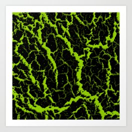 Cracked Space Lava - Lime Art Print