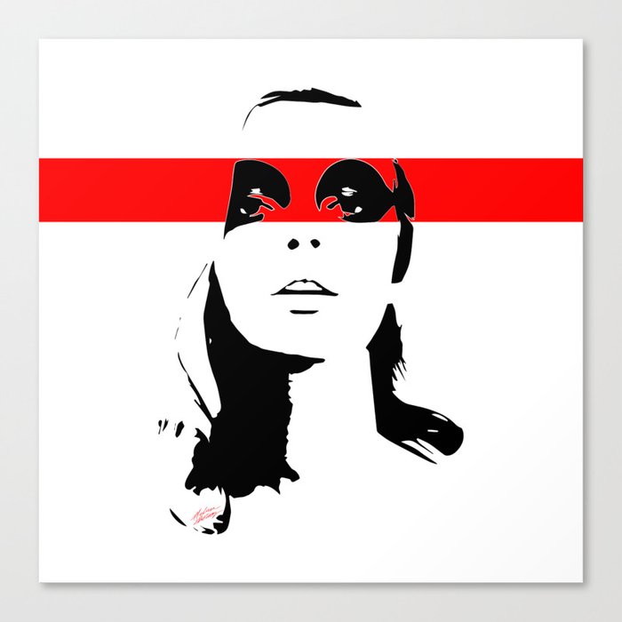 Fembot Black White And Red Female Pop Art Graphic Design Canvas