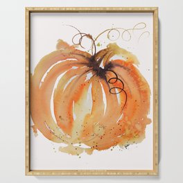 Abstract Watercolor Pumpkin Serving Tray