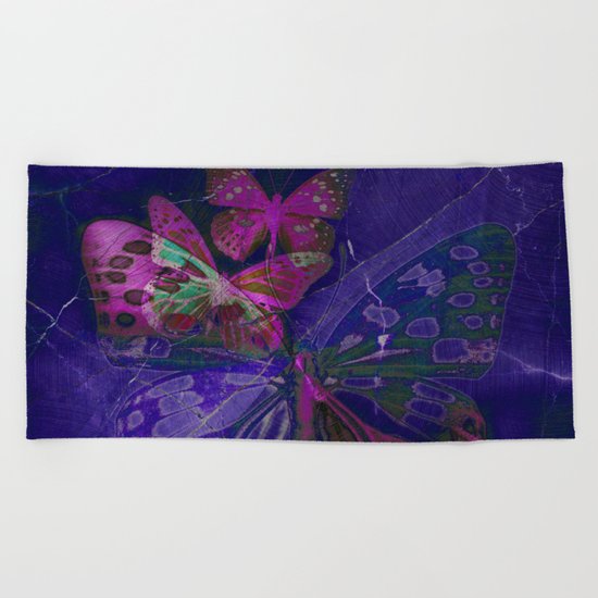 Marble Butterflies Beach Towel