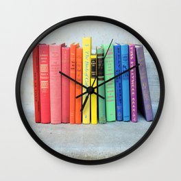 Rainbow Vintage Books Wall Clock