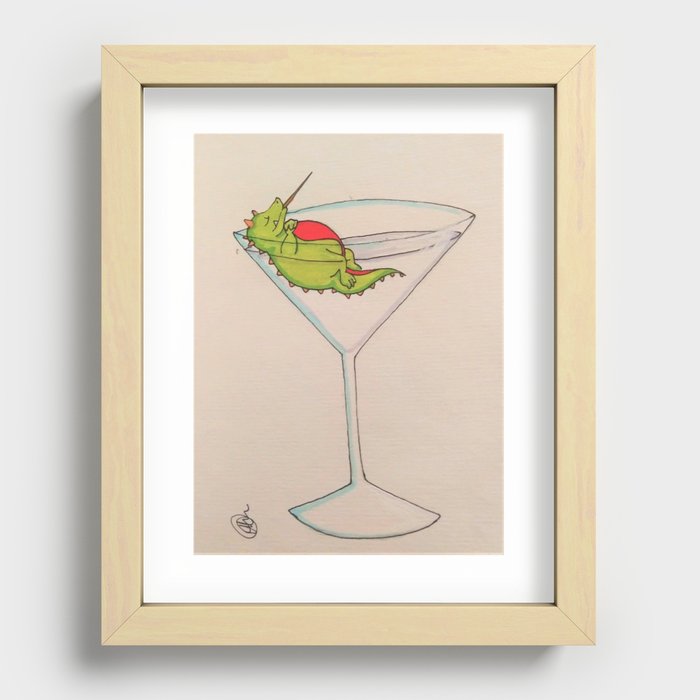 Martini Dragon Recessed Framed Print