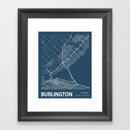 Burlington city cartography Framed Art Print