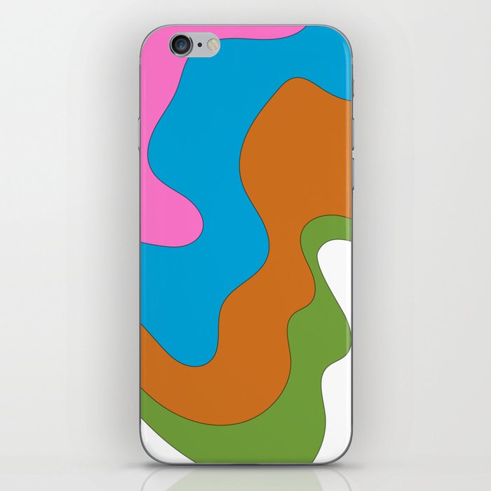 Liquid - Colorful Retro Fluid Summer Vibes Beach Design Rainbow Pattern II iPhone Skin
