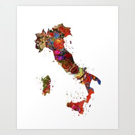 Italy Map Art Print