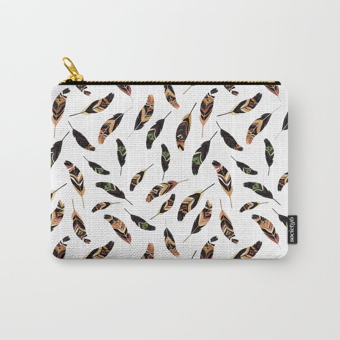 Feathers seamless pattern, vector illustration Carry-All Pouch