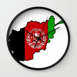 Afghanistan Map with Afghan Flag Wall Clock