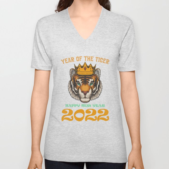Year of the tiger 2022 happy new year tiger of the water T-Shirt V Neck T Shirt
