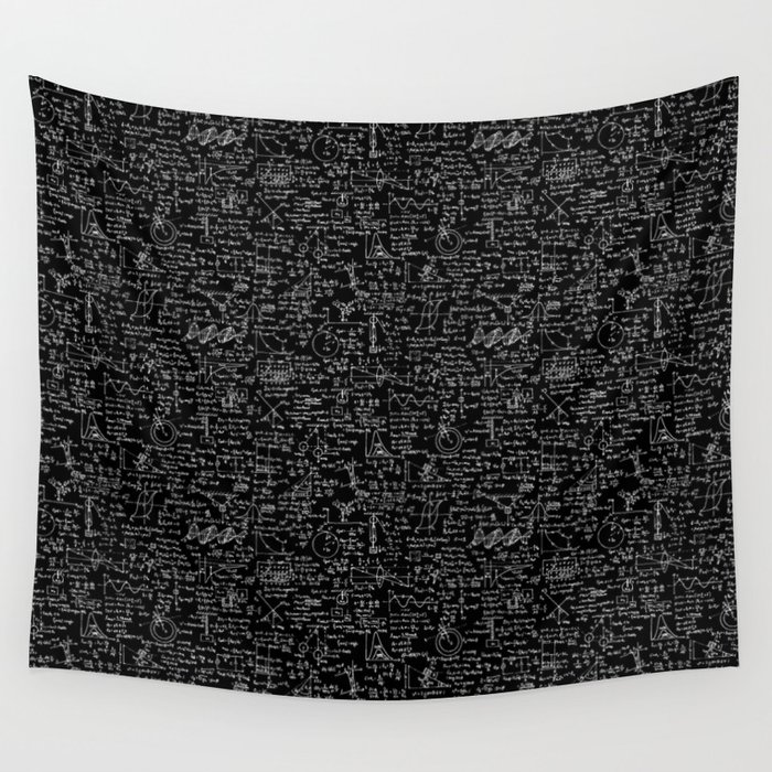 Physics Equations on Chalkboard Wall Tapestry