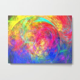 Enveloping rainbow energy storm Metal Print | Psychedelic, Fractal, Colorful, Storm, Stroke, Decorative, Rainbow, Abstract, Art, Light 