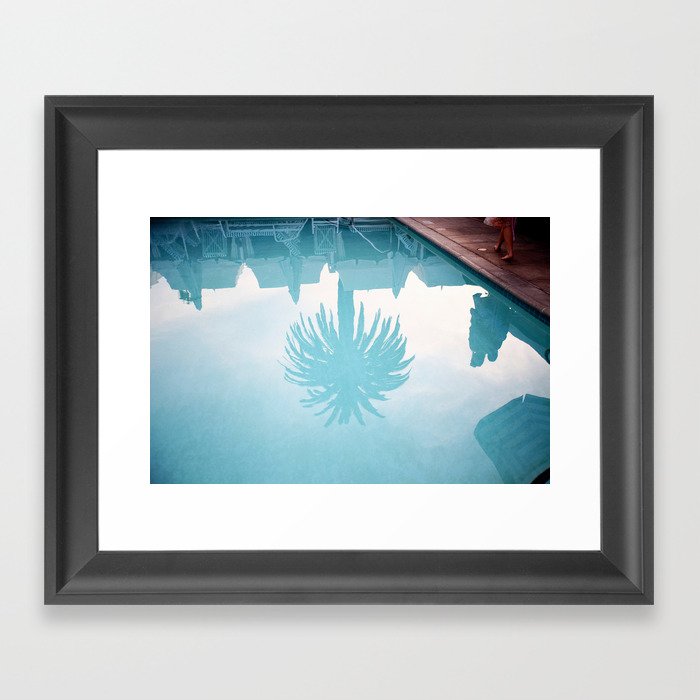 Palm In Pool Framed Art Print