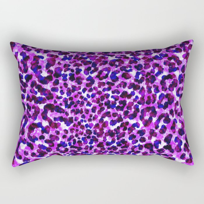 Purple Leopard Rectangular Pillow