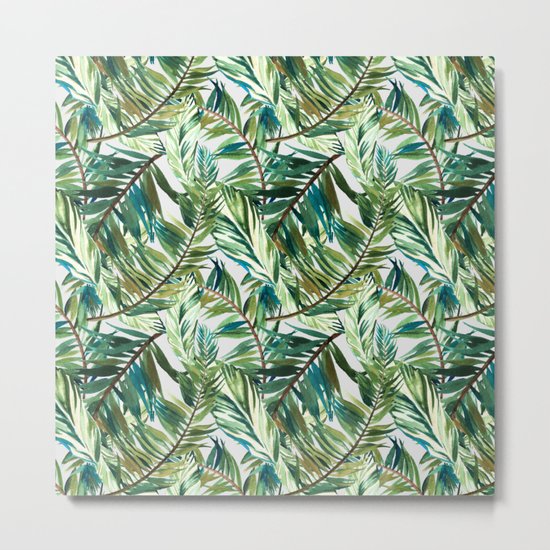 Leaf the jungle watercolor pattern Metal Print