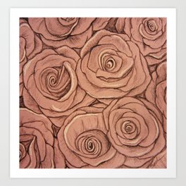 pale pink roses Art Print