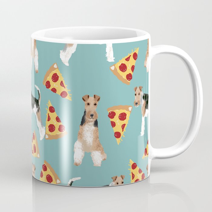 Wire Fox Terrier dog pattern pizza dog lover gifts for dog person dog breeds pet friendly Coffee Mug