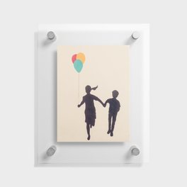 Girl And Boy With Balloons Floating Acrylic Print