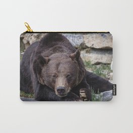 Big brown bear relaxing in the sun - nature - animal - photography Carry-All Pouch