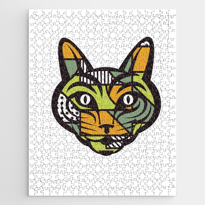 Abstract Cat Geometric Shapes Jigsaw Puzzle