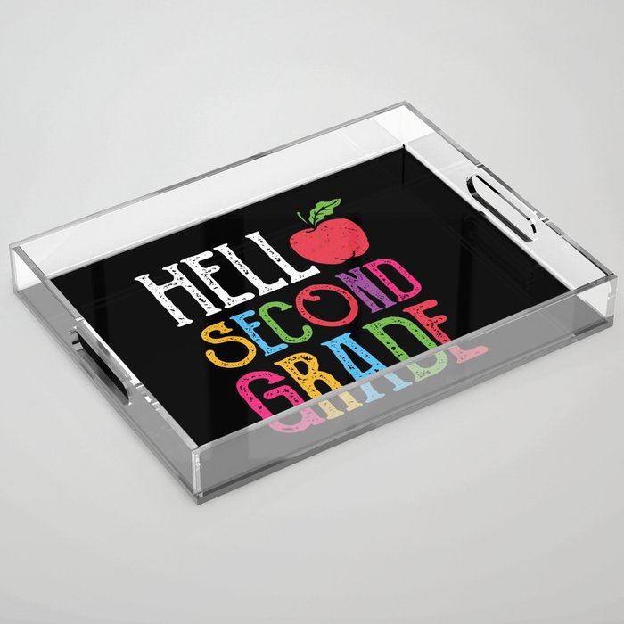 Hello Second Grade Back To School Acrylic Tray