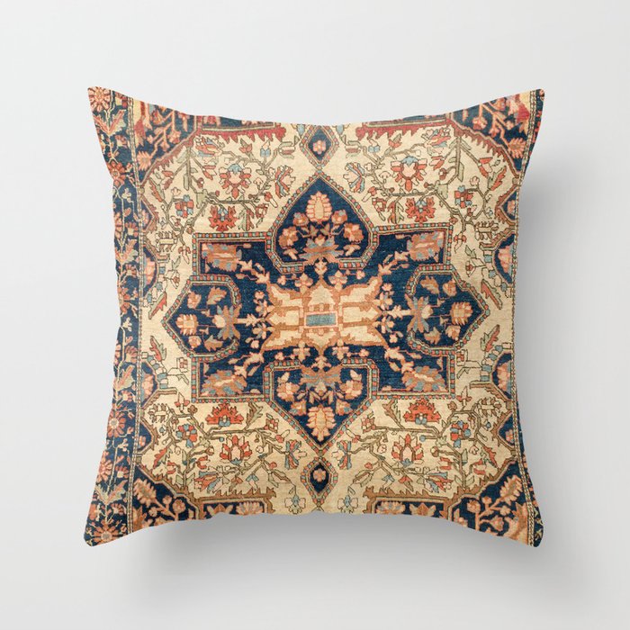 Ferahan  Antique West Persian Rug Print Throw Pillow