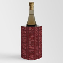 Rich red lines & dots - abstract stripe geometric pattern Wine Chiller