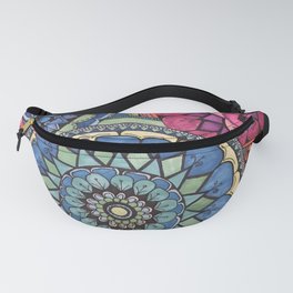 Overlapping Floral Mandalas Fanny Pack
