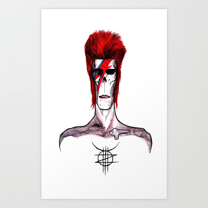 Zed Mercury, 'Aladdin Sane' Bowie tribute Art Print